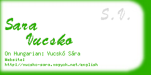 sara vucsko business card